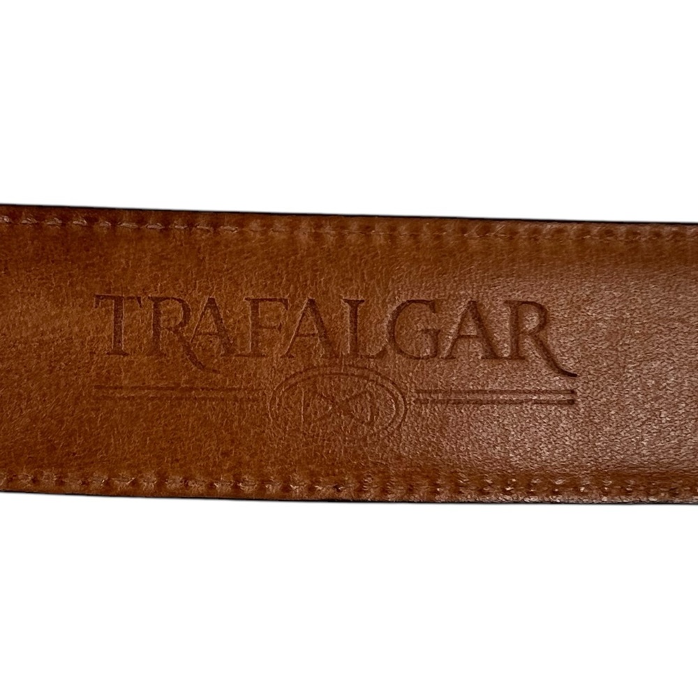 Trafalgar Mens 36 Black Embossed Italian Calfskin Leather Belt Made In USA Croc - Picture 6 of 16